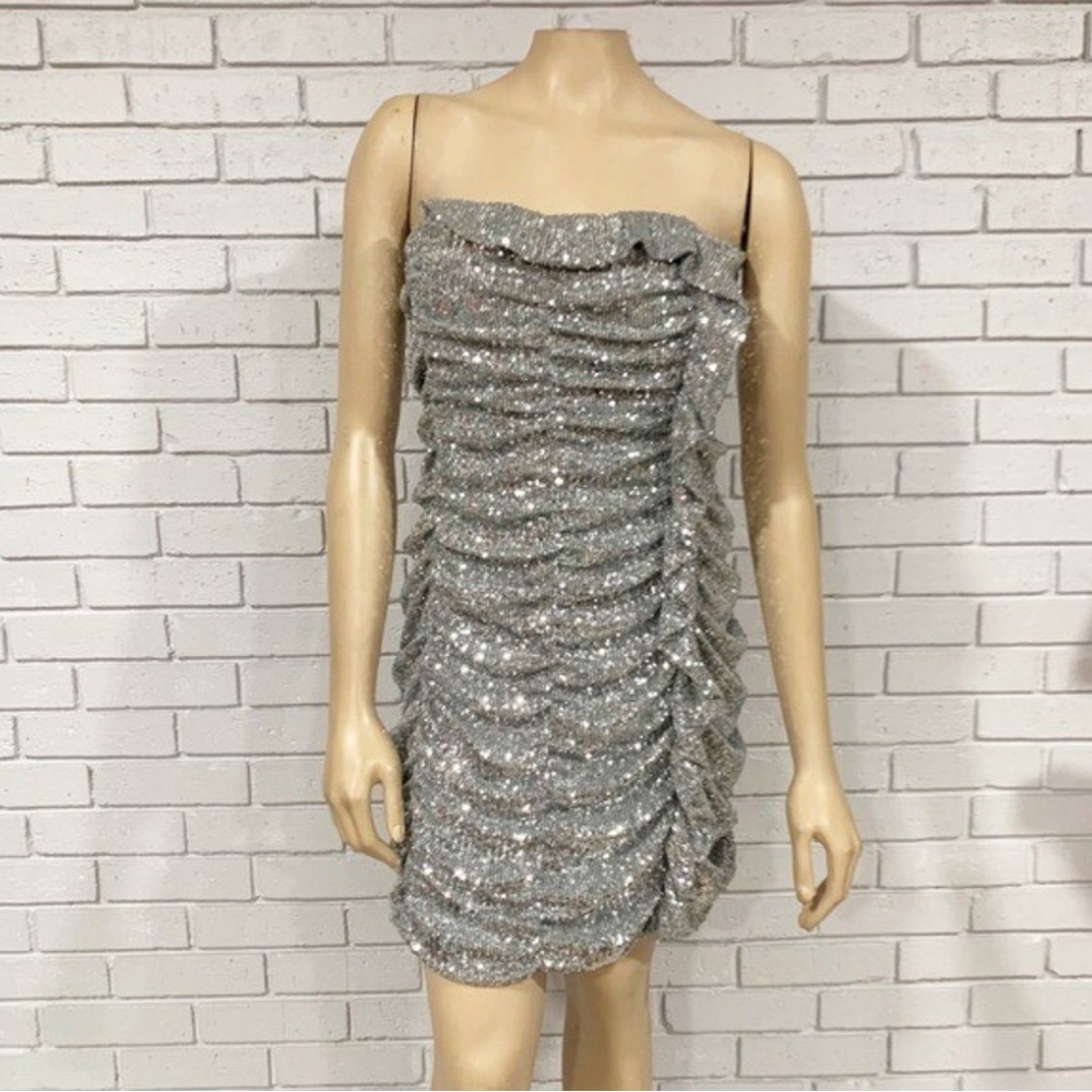 Zara Metallic Sequin dress